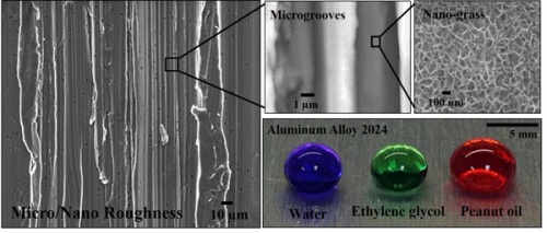 Superamphiphobic aluminum alloy surfac