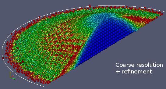 Dynamic particle refinement in SPH