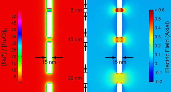 electric field strength in orifice-like nanopores ultrathin membranes. Advances in Engineering