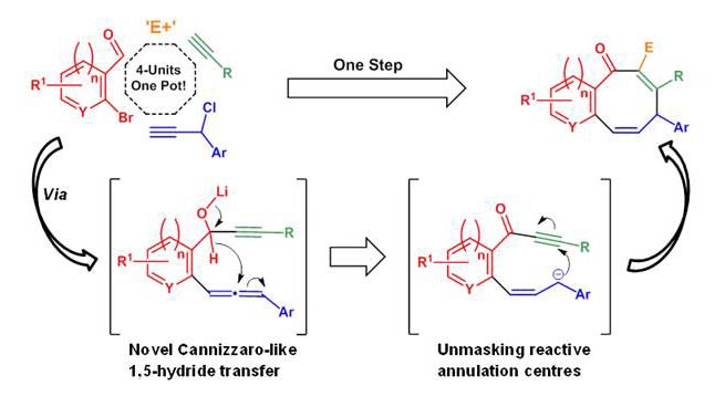 One-Pot Cannizzaro Cascade Synthesis of ortho-Fused Cycloocta-2,5-dien-1-ones from 2-Bromo(hetero)aryl Aldehydes