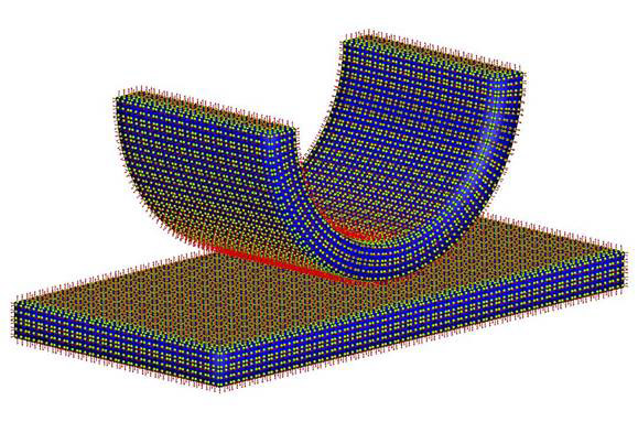 A three-dimensional surface stress tensor formulation for simulation of adhesive contact in finite deformation. Advances in Engineering