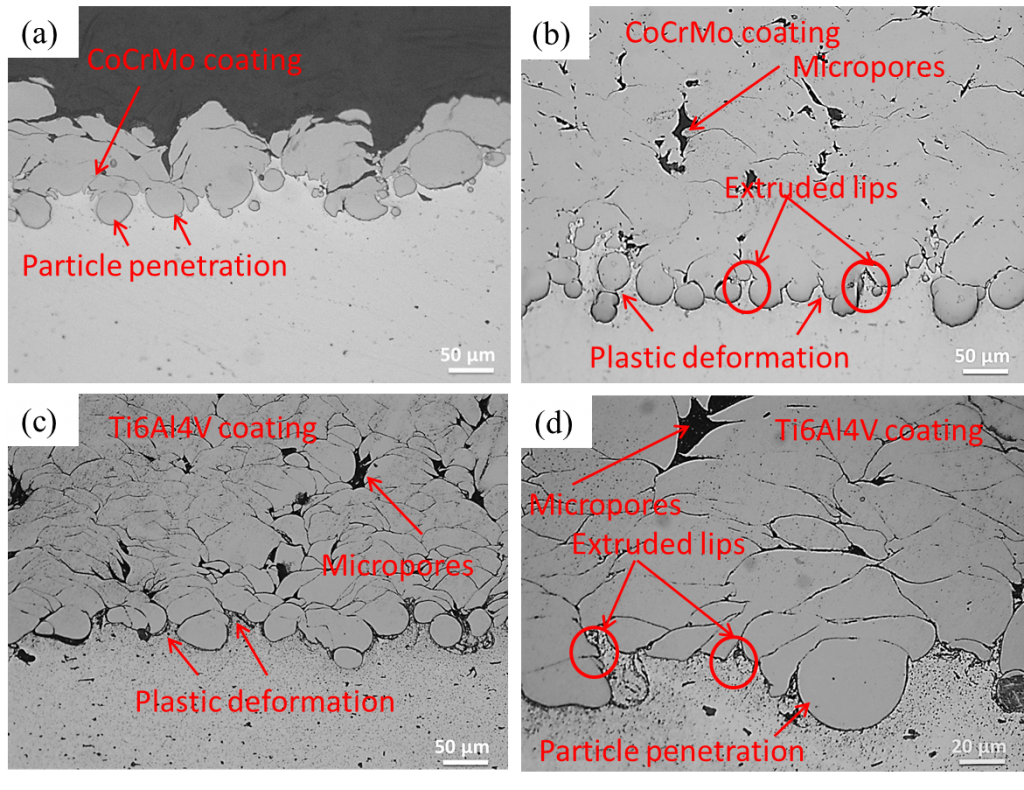  cold-sprayed CoCrMo and Ti6Al4V coatings on 6061-T651 Al alloy. Advances in Engineering